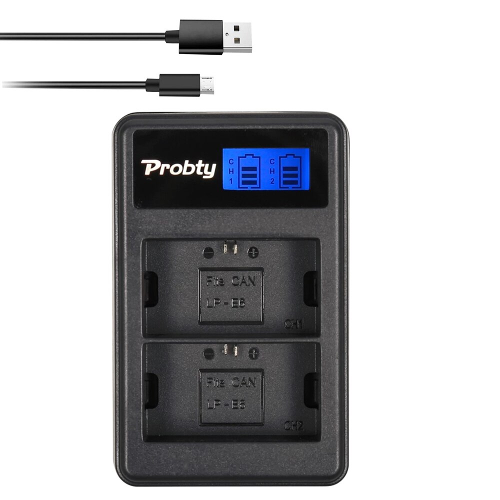 1800mAh LP-E8 LPE8 LP E8 Batterie Batterie AKKU + LCD Double Chargeur pour appareil photo Canon EOS 550D 600D 650D 700D X4 X5 X6i X7i T2i T3i: 1 SET Charger