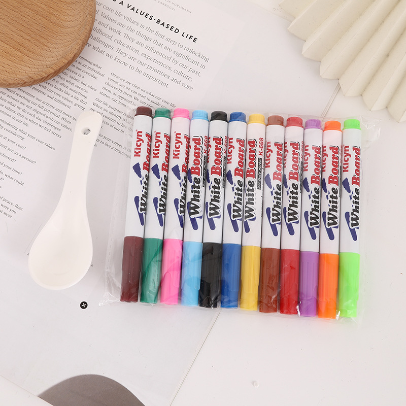 8/12 kleuren magisch water drijvende student schilderborstel whiteboard markers pen schorsing kinderen educatief schilderpen speelgoed: Rood