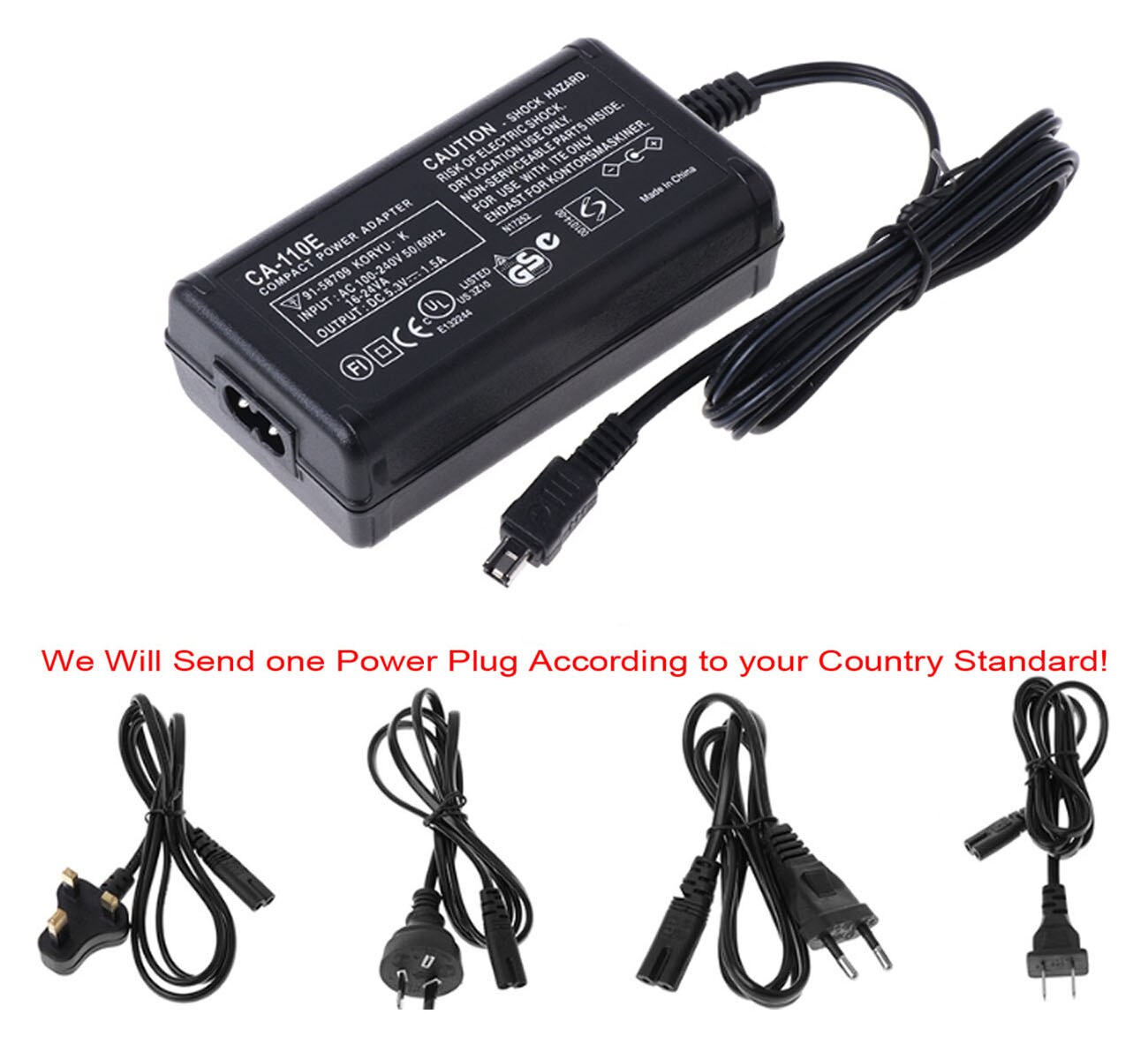 AC Adapter Power Supply for Canon VIXIA HF R80 R82 R800 HFR80 HFR82 HFR800 HD Camcorder