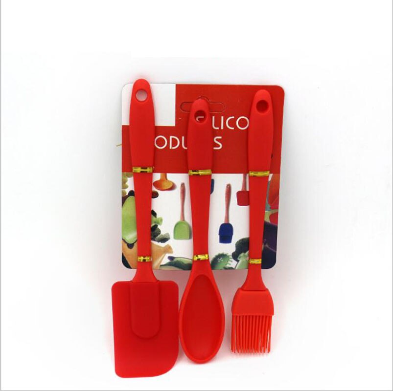 3Pcs Grote En Kleine Siliconen Cake Deeg Schraper Mengen Batter Schraper Borstel Boter Mixer Cake Borstels Keukengerei Bakken Tool