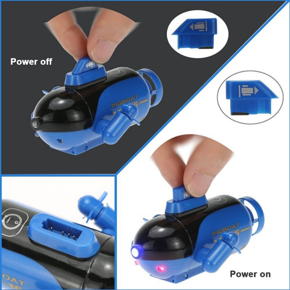 Mini barco submarino de carreras con Control remoto para niños, juguete submarino de juguete, barco de carreras con Control remoto en bañera, piscinas, lagos,