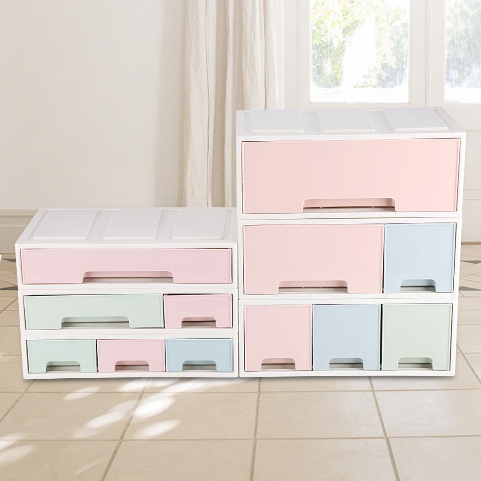 Desktop opbevaringsboks makeup organizer beholder med skuffer smykkeholder plast make up box kabinetter smykke opbevaringsboks