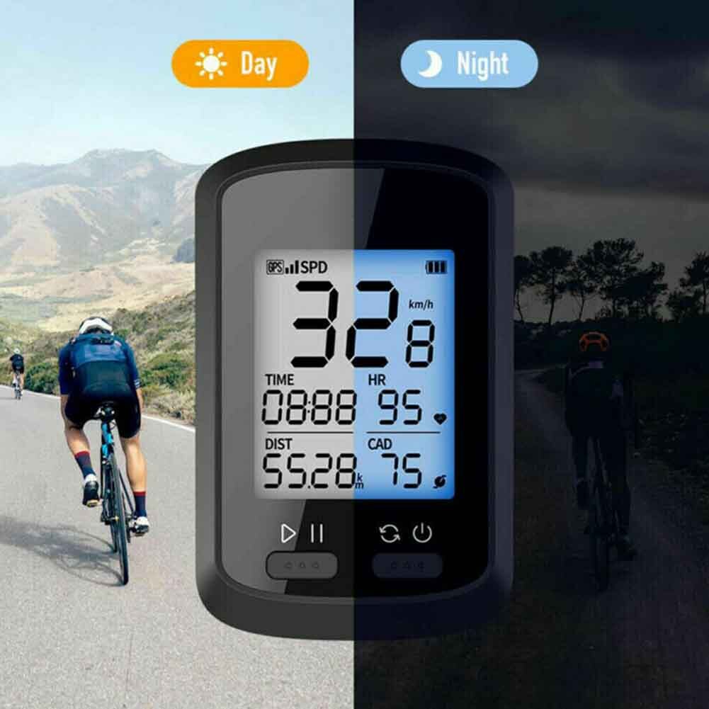 Compteur de vélo GPS sans fil Bluetooth 5.0, écran LCD, compteur de vitesse, odomètre, ordinateur de cyclisme, étanche IPX7
