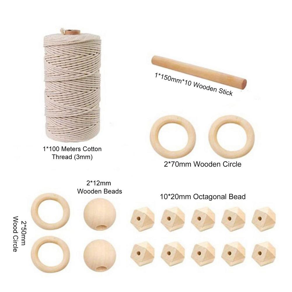 Macrame Kit Diy Kant Weven Handgemaakte Tool Accessoires Voor Muur Opknoping Woondecoratie