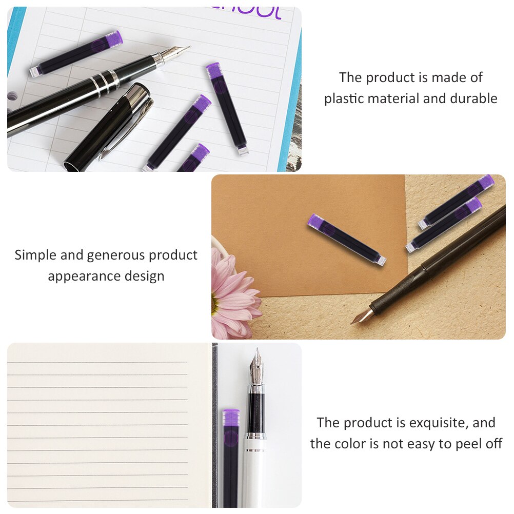 100Pcs Uitwisbare Inkt Cartridges Vullingen Duurzaam Fontein Tekening Pen Inkt Cartridges