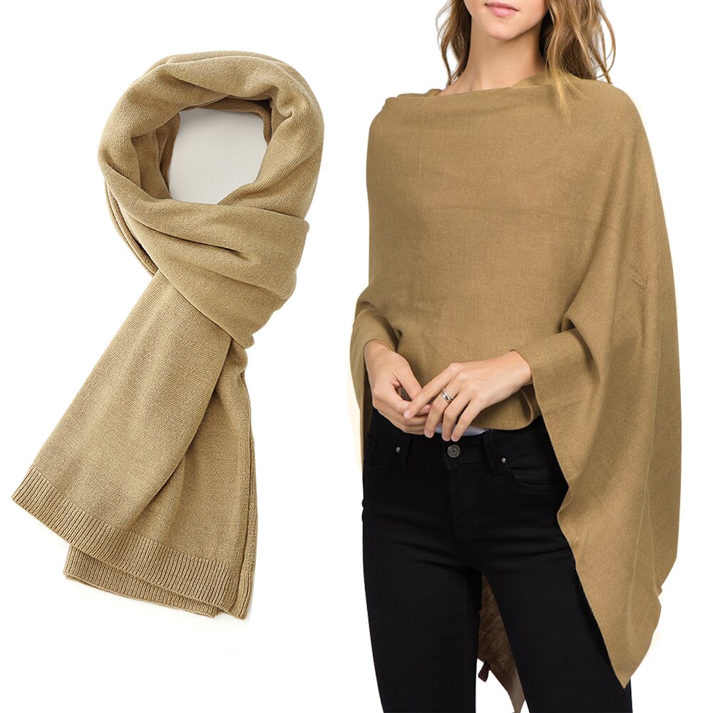 polyvalent châle couleur unie infini écharpe châles multi-fonction pull pull grande taille personnes anniversaire