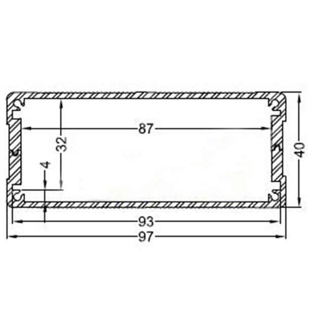 Aluminium Box Project PCB Box shell elektronica behuizing doos DIY 97X40X150mm split box