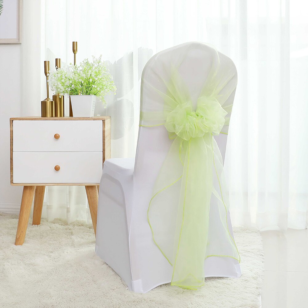 65x275cm Orange Organza Knot Wedding Chair Decor Banquet Event Chair Decorations Bow Ties Chair Bands Sashes Blue 25pcs/lot: 17