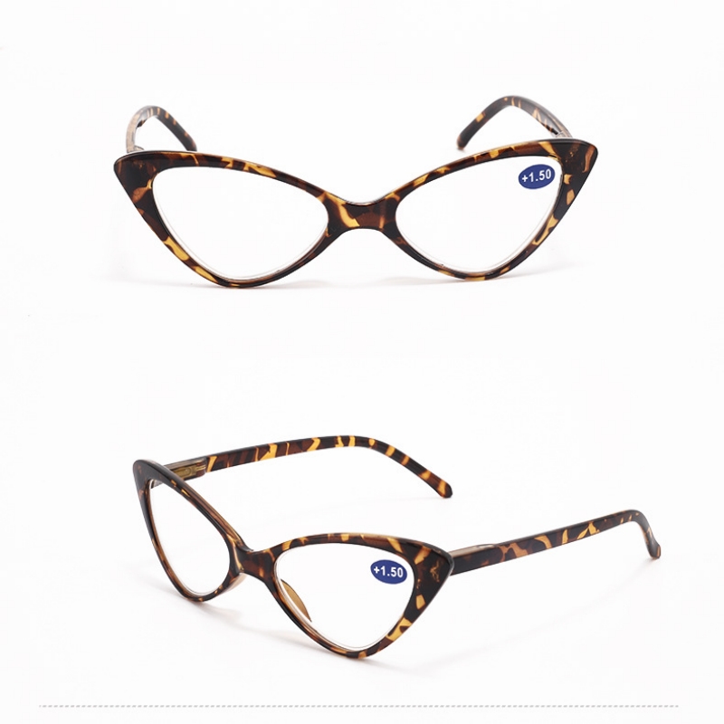 Gafas de lectura estilo ojo de gato para mujer, anteojos de lectura Retro con montura pequeña, lentes transparentes, para presbicia, Pc, montura completa