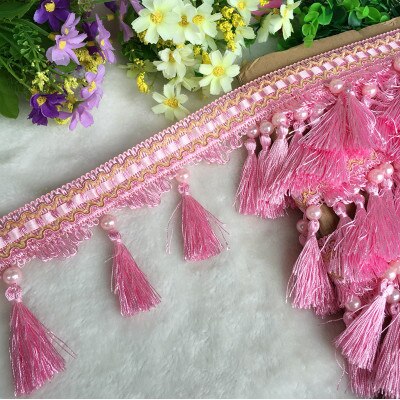 12 piha / tontti verho pitsi koriste tupsu hapsu diy helmet pallo sohva pöytäliina pitsitarvikkeet roikkuu side ompelu: 11 syvän vaaleanpunaista