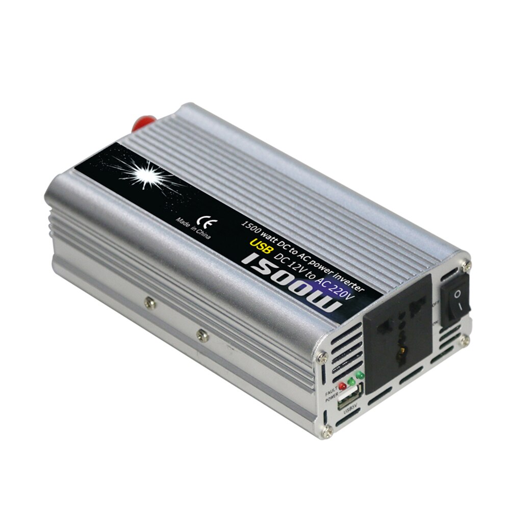 Inverter12v 220v 1500W Inverter Vehicle Power Converter Universal Modified Sine Wave Power Adapter High Frequency PWM Technology