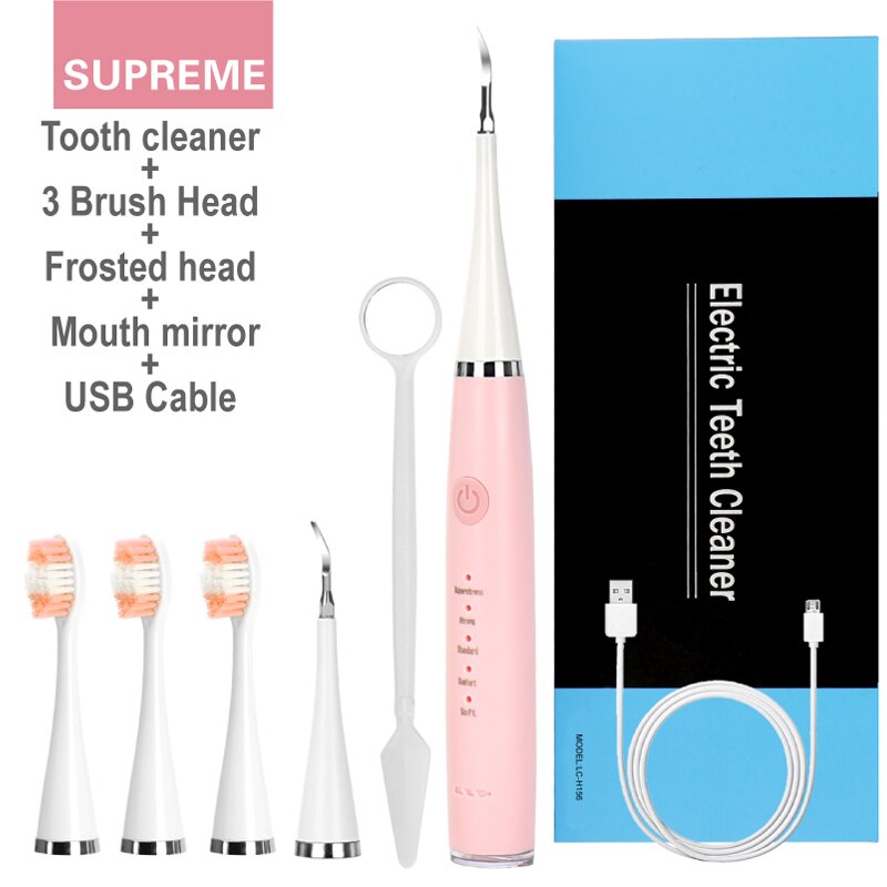Electric Ultrasonic Teeth Cleaner Dental Tartar Remover Tooth Cleaning Whitening Scaler Dental Calculus Remover Oral Irrigators: Type2 pink