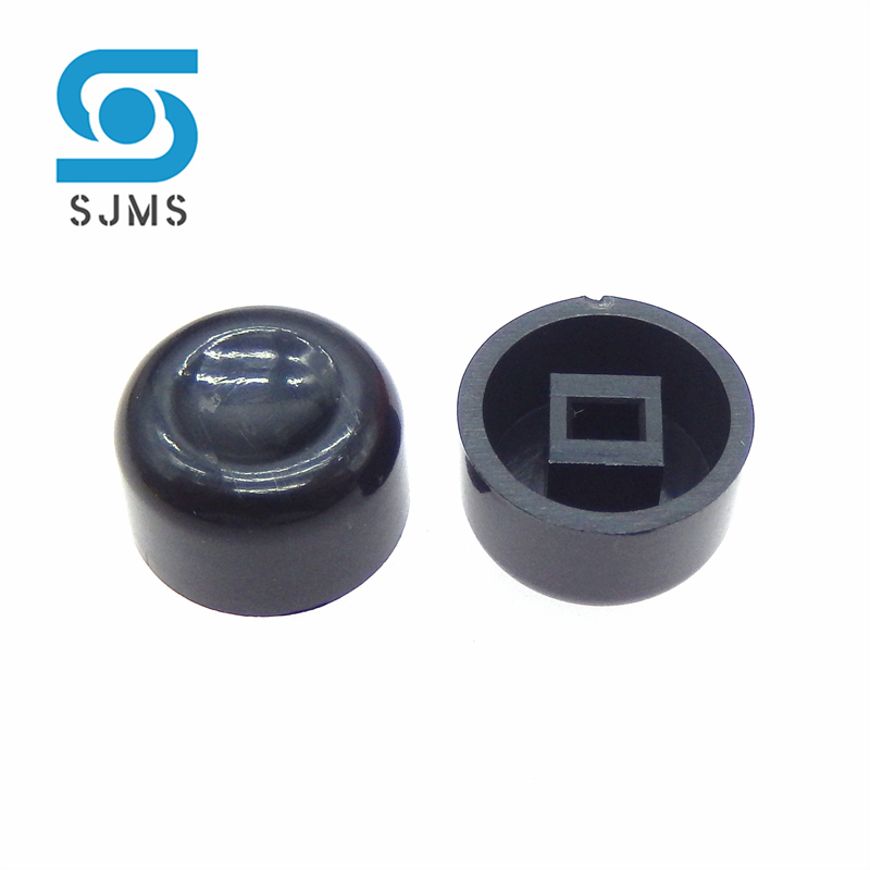 Capuchon de bouton-poussoir Tactile Micro A01, 50 pièces, pour interrupteurs 5.8x5.8, 7x7, 8x8x8.5x8.5mm, 7 couleurs, 13.2x7.8MM: Black