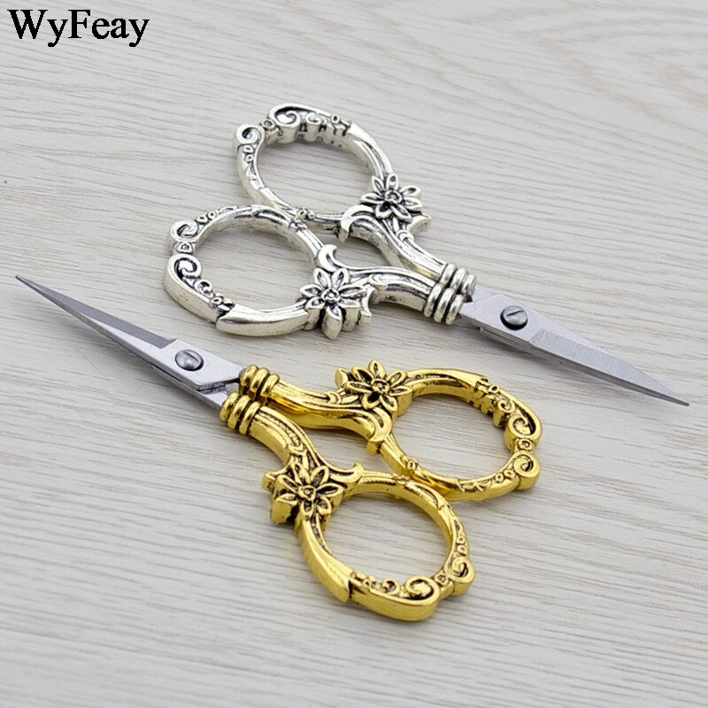 Forbici Vintage In Acciaio Inox Per Cucito, Ricamo, Punto Croce – Oro, 10x6 Cm