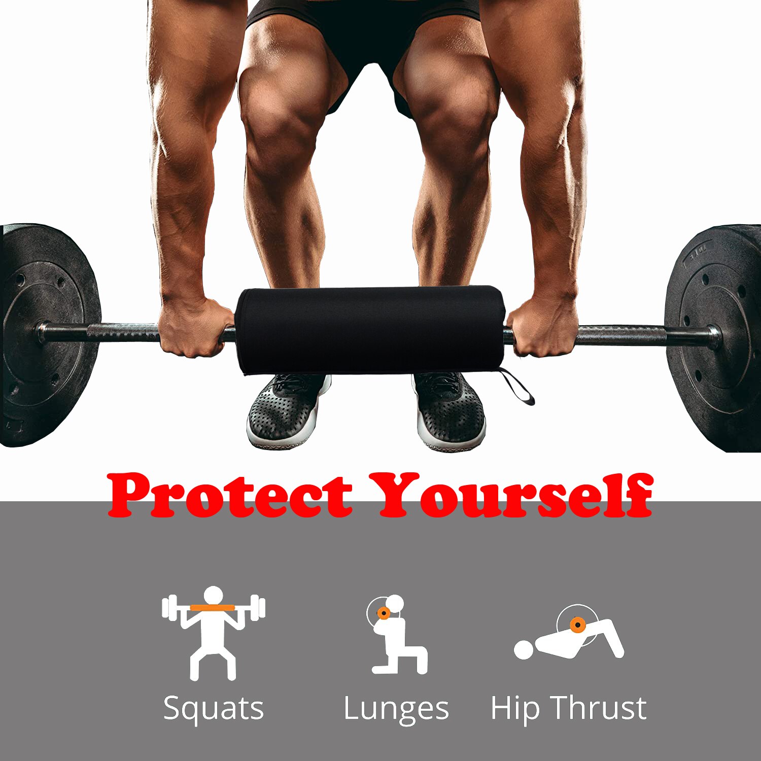 Barbell Bench Press Pad Non-slip Fabric Protective Gym Accessories Weightlifting Hip Thrust Crossfit Workout Fitness Equipment