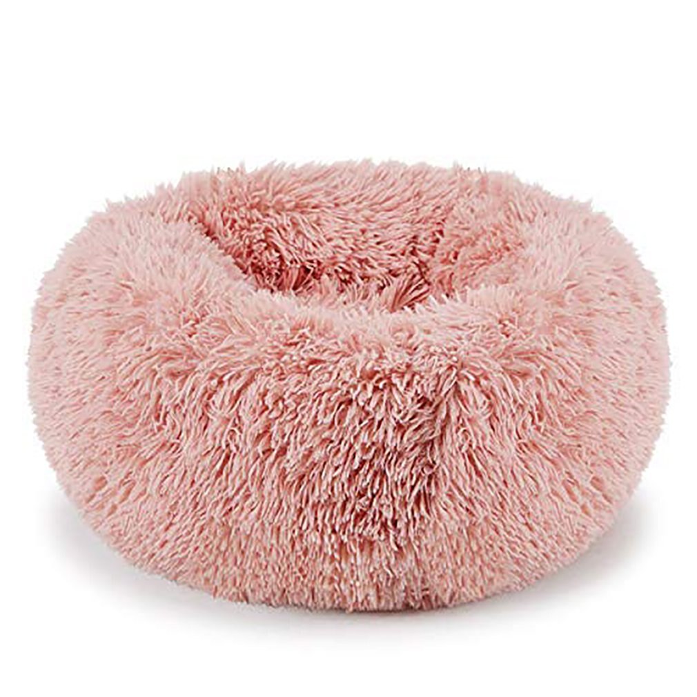 Pet Nest Bed Cats And Dogs Round Plush Material Winter Practical Pet Mats Suitable For Small And Medium Pets: Pink / 50x50cm