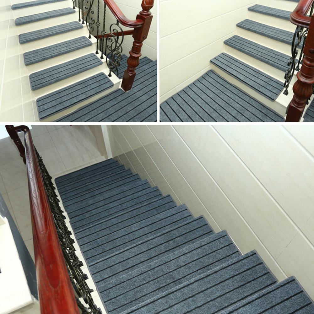 Set Self-adhesive Stair Pads 65cm*24cm Anti-slip Rugs Carpet Mat Sticky Bottom Repeatedly-use Safety Pads Mat for Home