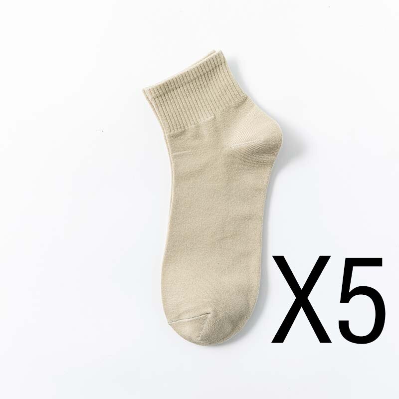 Herr ankel bomullsstrumpor andas korta herrstrumpor casual svarta strumpor vita sportstrumpor 5 par: S3