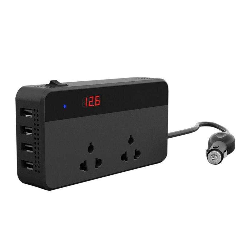 Usb-aansluiting lader 200w 4 auto omvormer  dc 12v naar  ac 220v huishoudelijke auto stroomomvormer stopcontact laadsplitter multifunctioneel