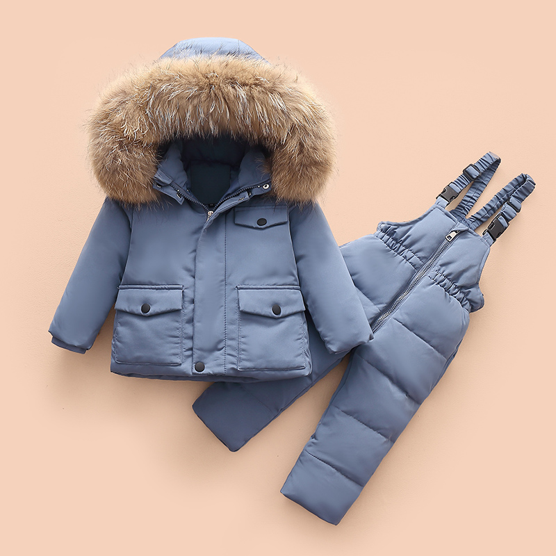 Kinderen Winter Outdoor Kleding Pak Wind En Sneeuw Verdikking Geschikt Voor 3-5 Jaar Oude Baby Meisje winter Jas Mode: Blauw / 5T