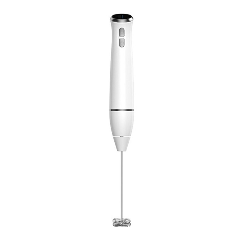 Practical Electric Hand-held Milk Frother Whisk USB Rechargeable 2 Speed Beverage Coffee Blender Foam Machine Food Blender: W