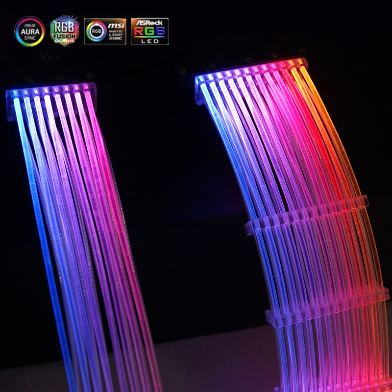 RGB PSU Extension Cable - ATX 24Pin / GPU 8Pin - 5V ARGB Sync - PC Case Decoration