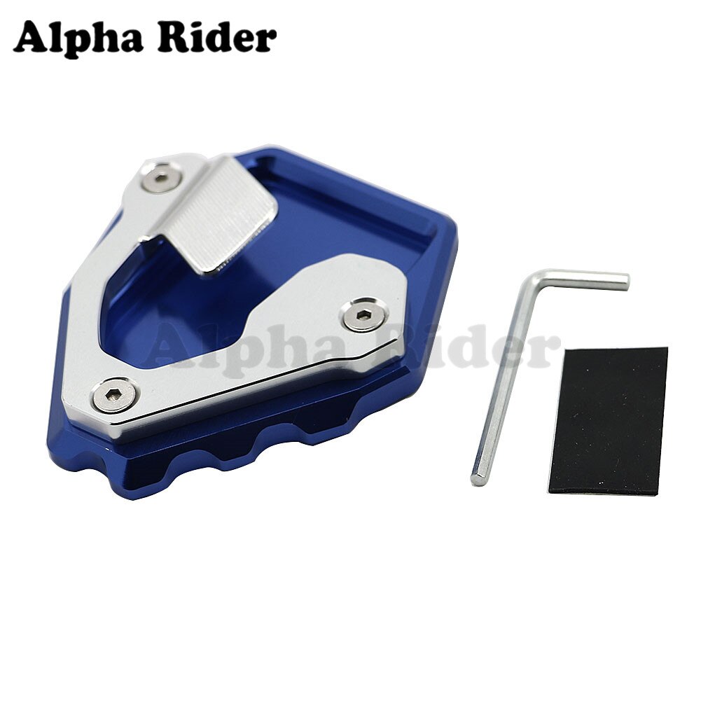 5 Colors For Honda African Twin CRF1000L Kickstand Side Stand Extension Base Plate Pad Foot Support Enlarger: Blue with Silver