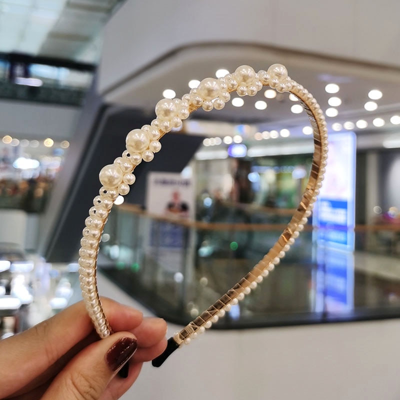 Trendy Luxury Big Pearl Headband For Women Bow Headband Bezel Turban Girls Hair Headwear Accessories