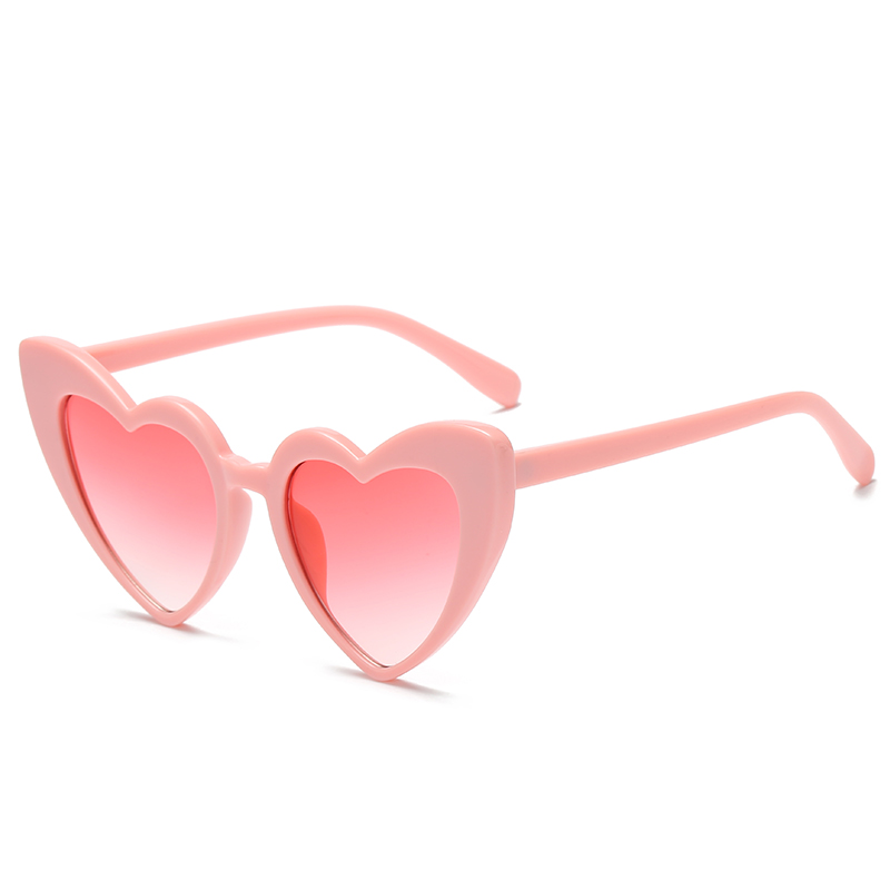 Owl City Heart Sunglasses Women Vintage Red Hearts Shaped Sunglass Ladies Retro Brand Eyewear 90s for Female Shades: Pink