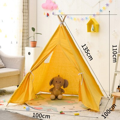 1.35M Portable Cotton Home Tipi Folding Indoor Baby Tent Toy Teepee Original Triangle Indian Kids Wigwam For Children Games: 11