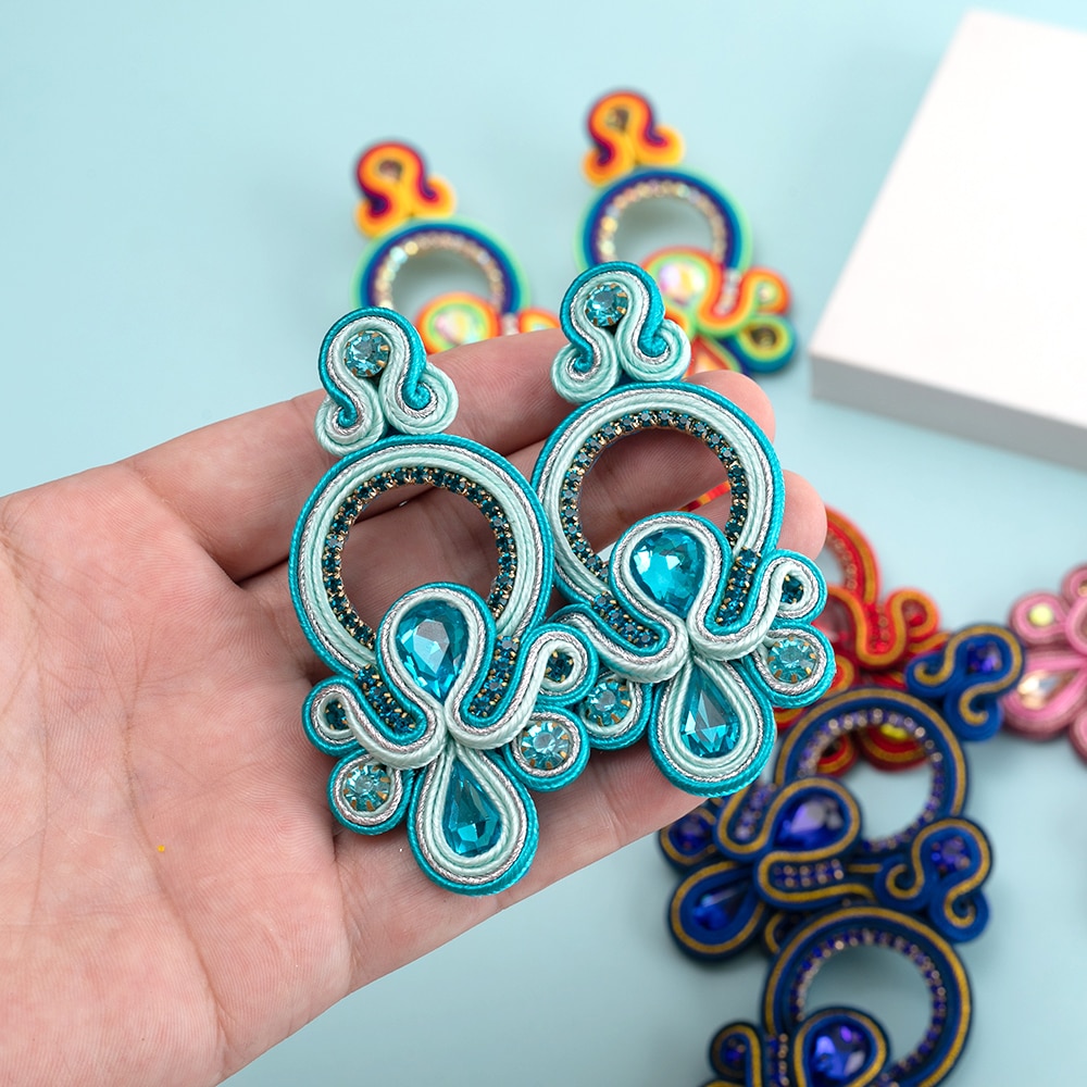 KPacTa Luxury Ladies Earrings Handmade Ethnic Earrings for Women Pendant Earrings Party National Wind