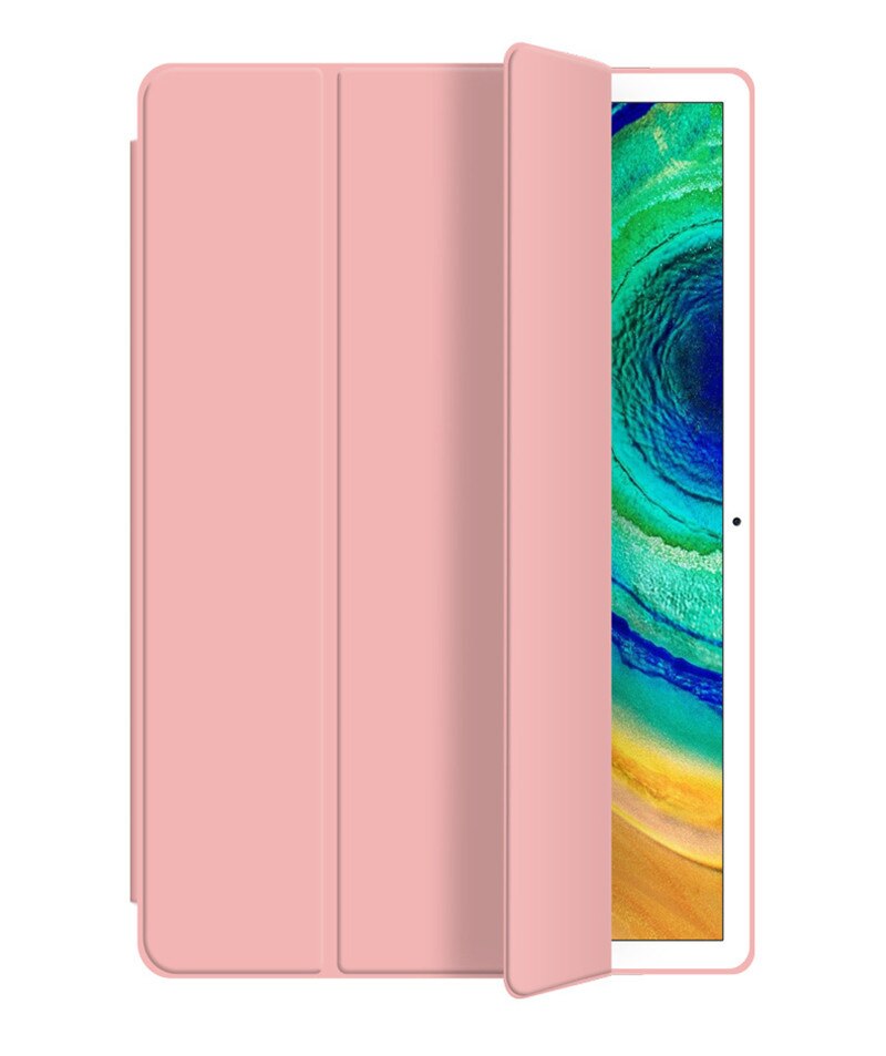 Silicone Cover For Huawei Mediapad M6 8.4 VRD-W09/-AL09 /M6 10.8 SCM-AL09/w09 Flip Silicone Stand for mediapad m6 Case +film+pen: rose gold / For M6 8.4 inch