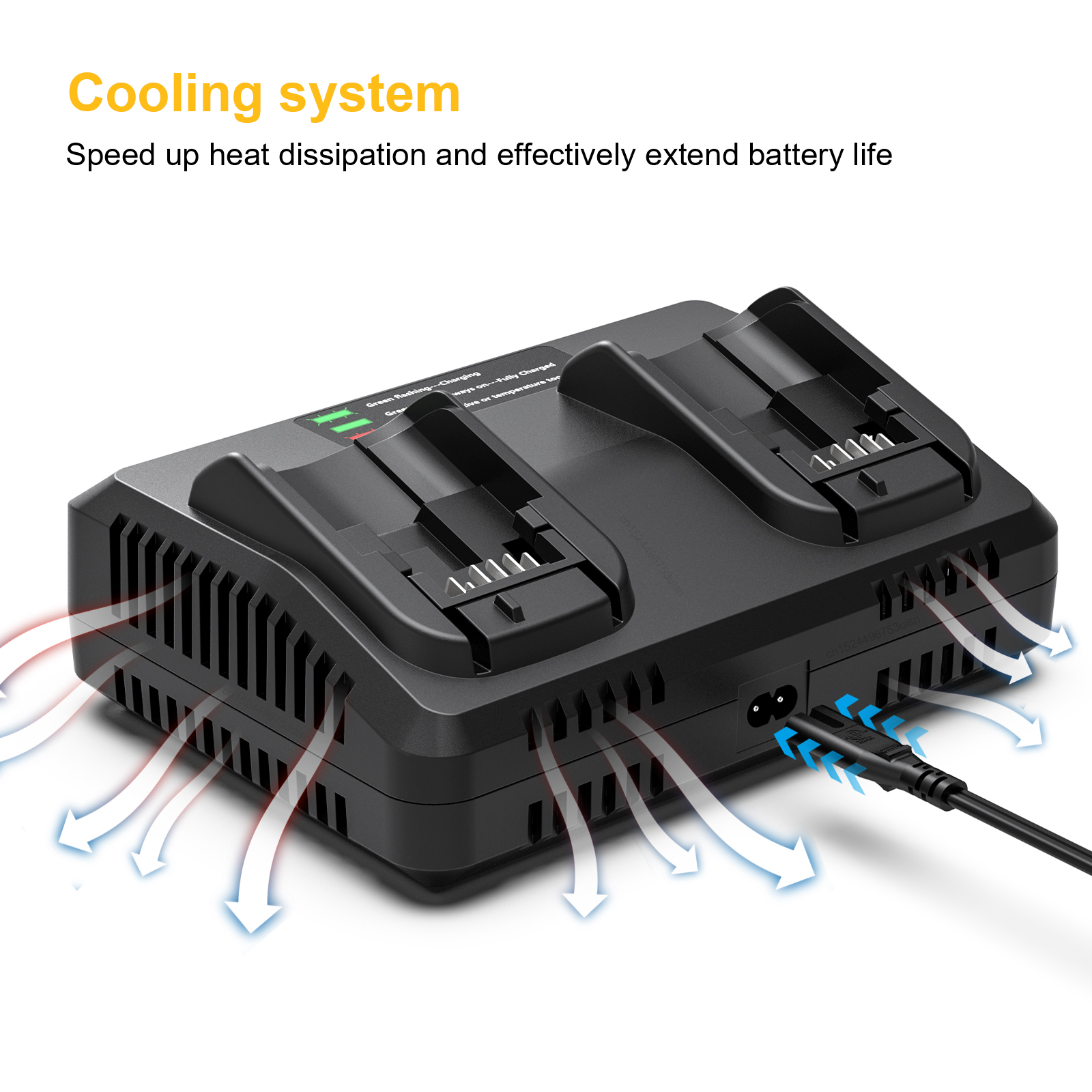 BATTOOL DCB102 4A 2 Slot Battery Charger For Dewalt DCB200 DCB101 DCB184 DCB105 US/EU/UK/AU Plug MAX Li ion Battery Fast Charger