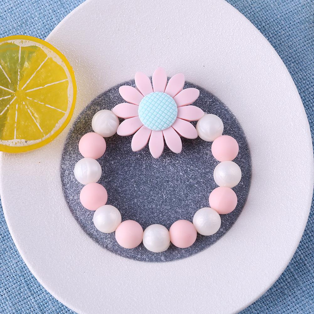 Bloem Baby Armband Rammelaar Elastische Siliconen Kralen Armbanden Baby Bijtring
