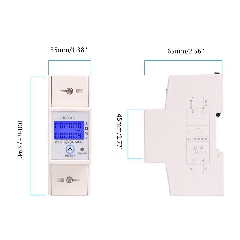 DDS015 230V 5-80A kwh Electric Meter Single Phase with Reset Power Consumption