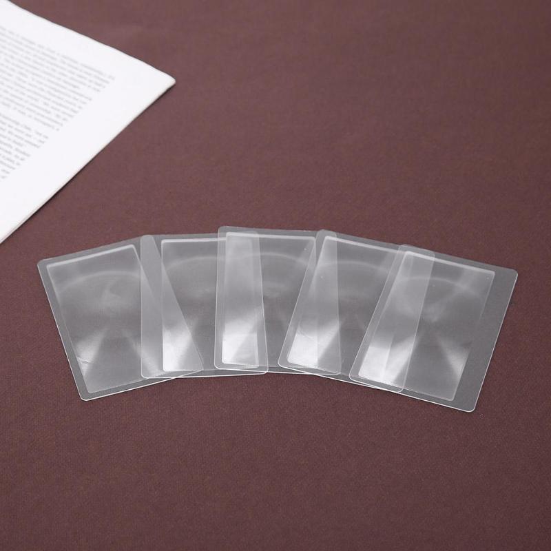 Fresnel lentilles loupe transparente Portable, loupe en plastique 3X en forme de carte de crédit 5 pièces