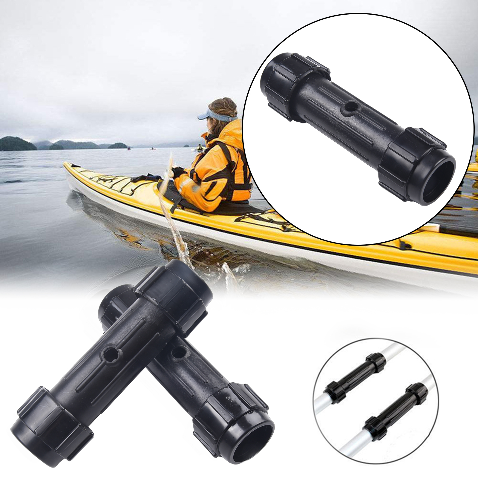 Accessorio Connettore per pagaia Canoa Giunto da pesca addensato Kayak Nuova plastica Pratica 28mm 2 pezzi A sgancio rapido