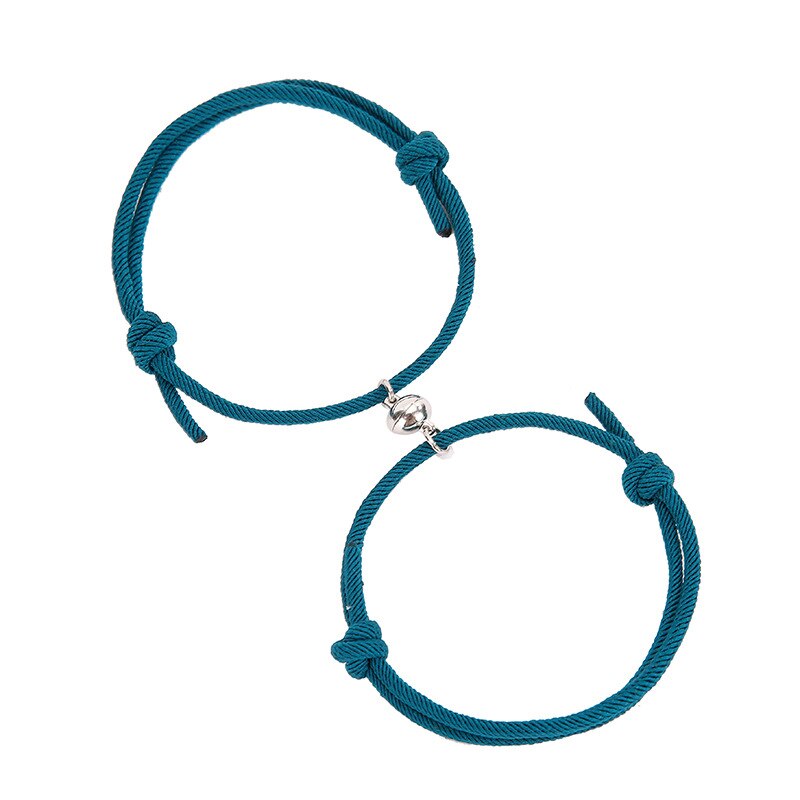 2pcs/pair Magnet Couple Bracelet Long Distance Minimalist Matching Braslet For Lovers Friendship Brazalete: LightGreen