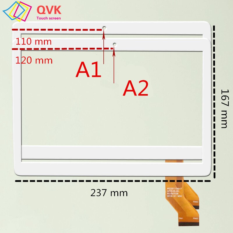 White 10.1 Inch for Koslam KL1071Z Capacitive touch screen panel repair replacement spare parts