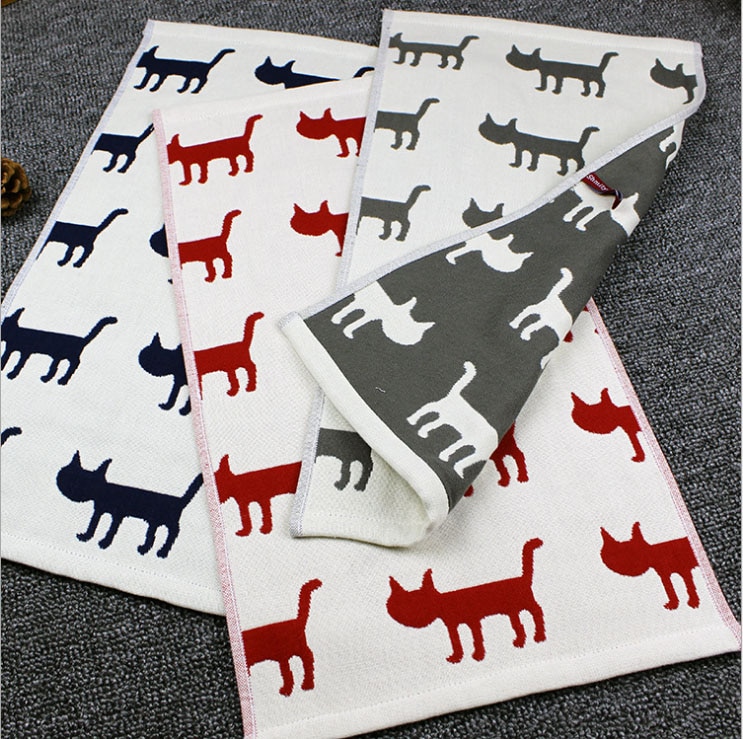 3 stuks cartoon kat handdoekjes gezichtshanddoeken katoenen snel drogende zachte washandjes badkamerhanddoeken