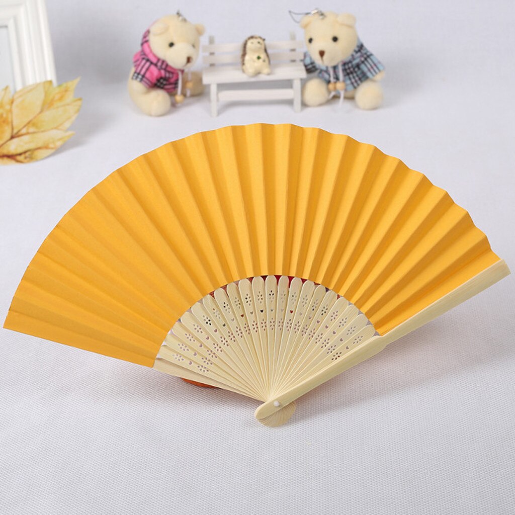 Mode Patroon Folding Dance Wedding Party Folding Handheld Effen Kleur Fan