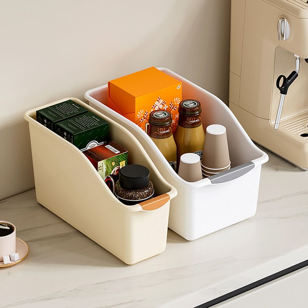 Plast oppbevaringsboks skuffstil multifunksjonell snacks krydderkurv med bunntrinse diverse sorteringskurv
