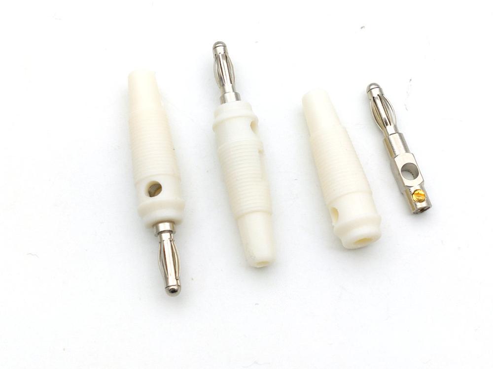 100 stuks witte 4mm bananenstekkers