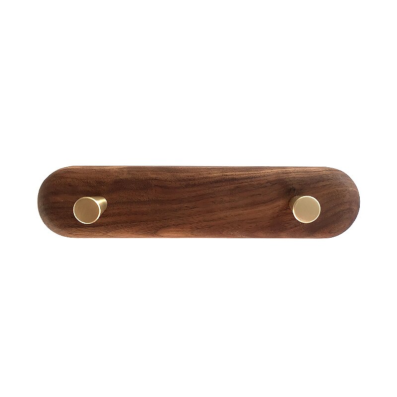 1 pièces nordique patère bois cintre tenture murale créative rangée crochet porche chambre en laiton porte arrière mur crochet: C 2 hook