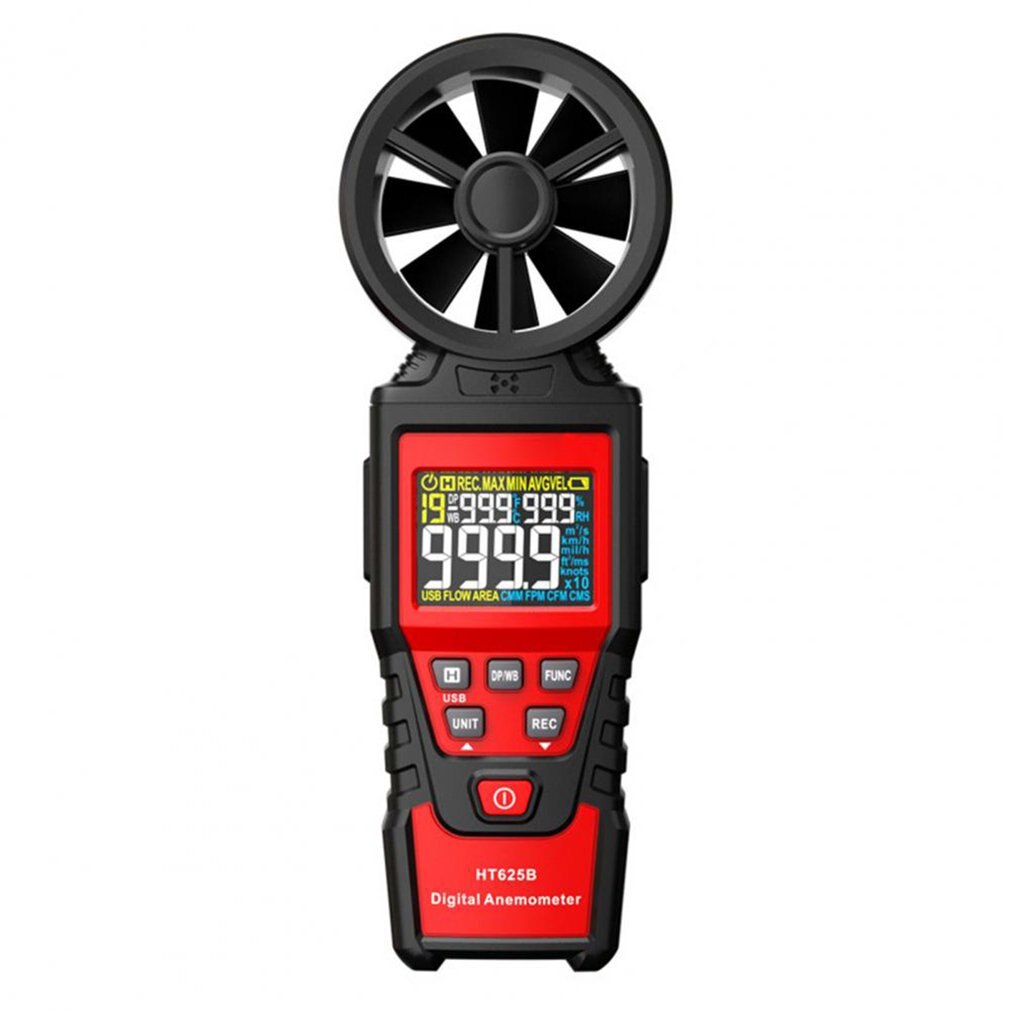 Digitale Windmeters Habotest HT625B Handheld Kleur Display Wind Gauge Meter Air Volume Speed Schaal Max Min Avg Meten