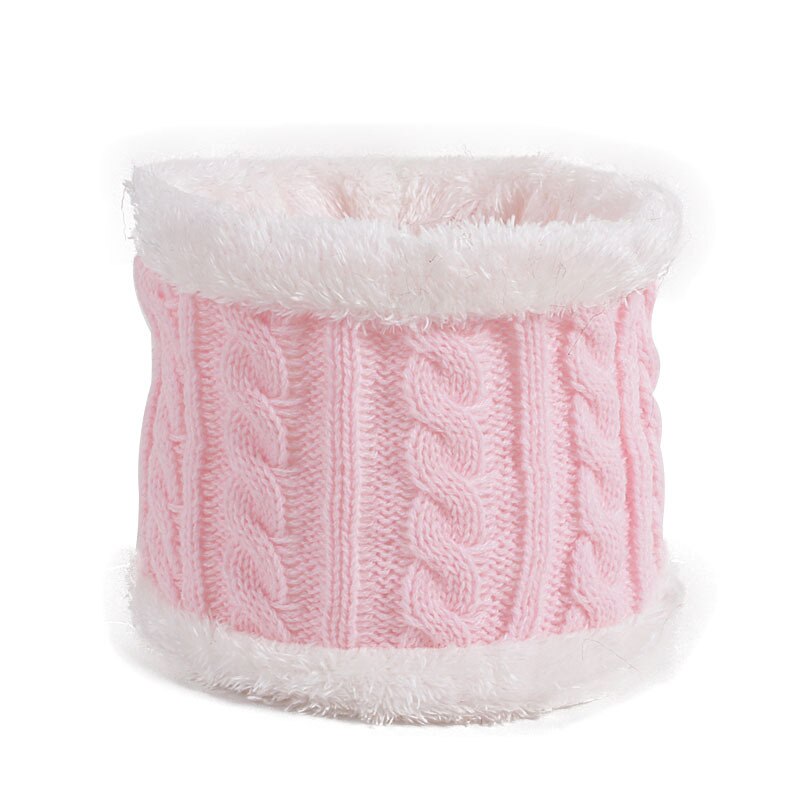 6-36 Months Girlsl Knitted Beanie Hat Scarf Two Piece Set Solid Winter Warm Toddler Children Ear Protection Girl Hat Scarves: pink scarf only