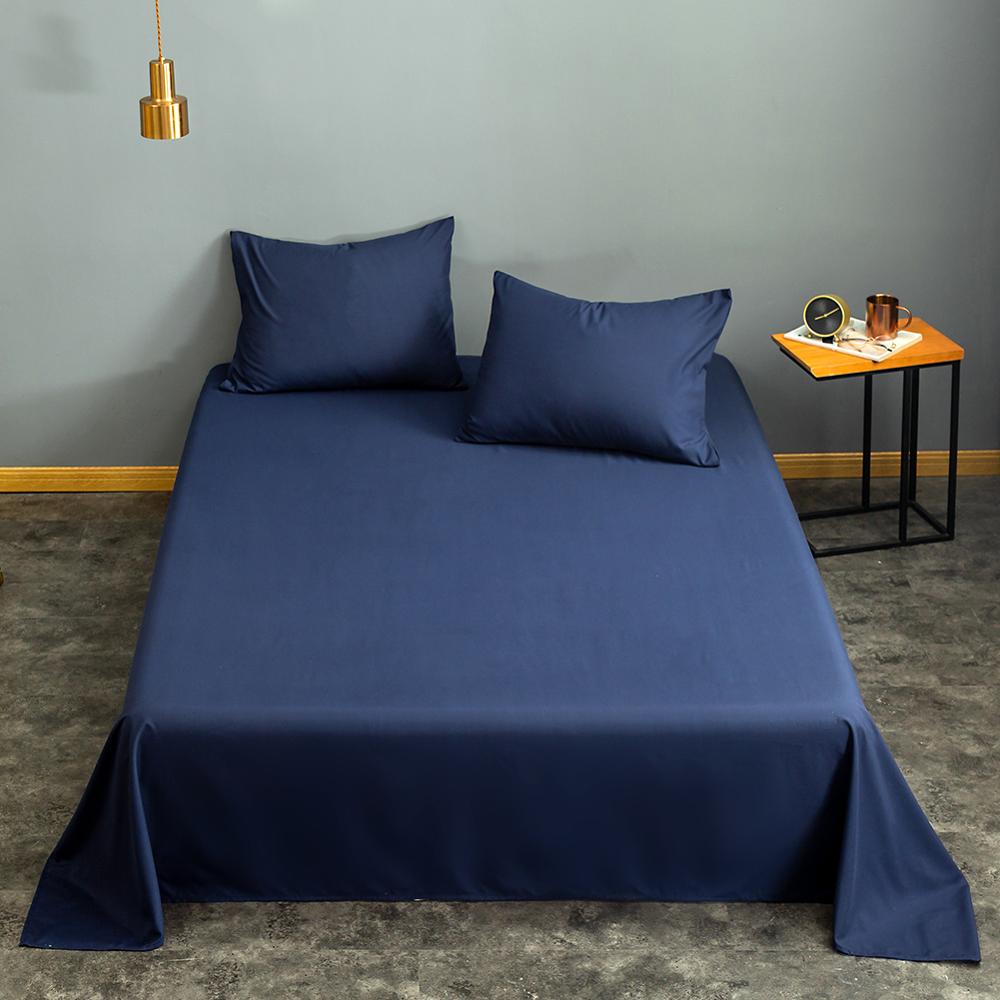 1 pc Bettwäsche Weiße Farbe schlicht Gefärbt Bett Flache Blatt Single/Königin/König Größe oben Blatt sabanas blatt für Doppelbett: Typ 2 / 2 Kissenbezug50x70cm