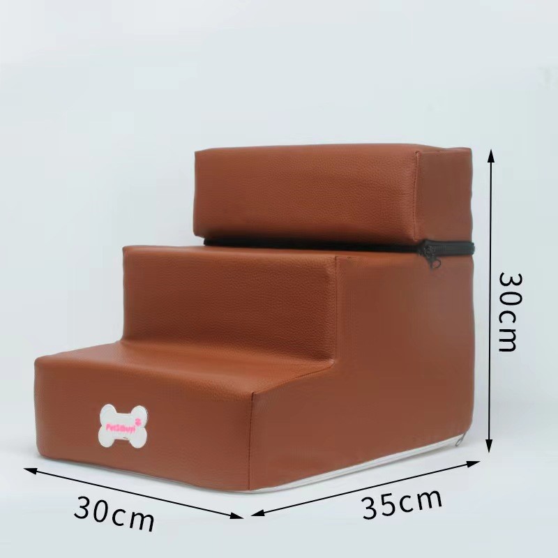 Dog House Dog Stairs Pet 3 Steps Stairs for Small Dog Cat Pet Ramp Ladder Anti-slip Removable Dogs Bed Stairs Pet Supplies: PURPLE