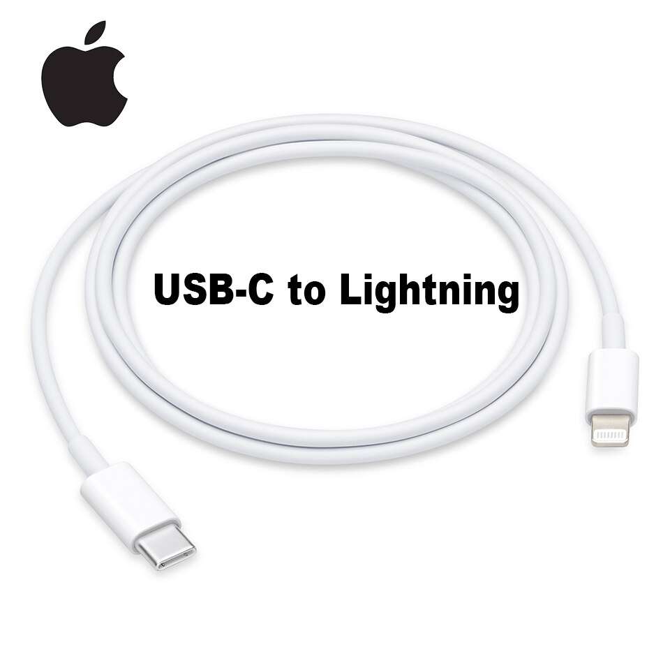 Original Apple 18W Power Adapter Ladegerät USB-C zu Blitz Kabel US EU Stecker Smart Telefon Schnelle Ladegerät für iPad iPhone 8/X/11 pro: Apple Cable 1M