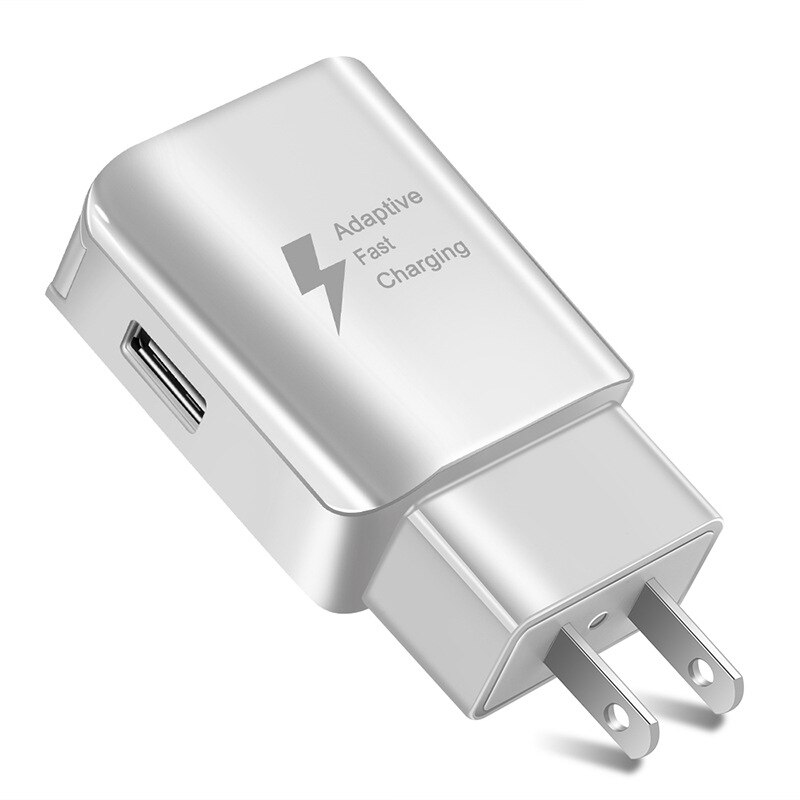 Dispositivo de carga rápida D5 para móvil, dispositivo de carga rápida Universal con USB único, cabeza de carga europea, americana y británica: charger-US-white